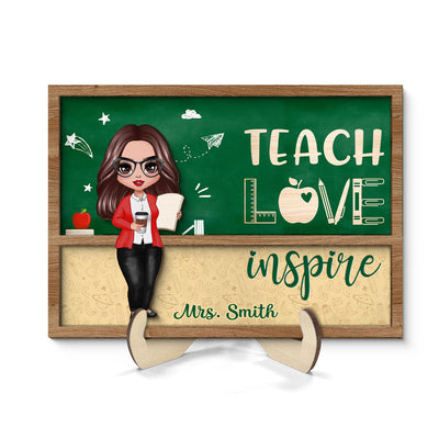 Teacher Green Board Personalized 2-Layer Wooden Plaque, Gift For Teacher, Appreciation Gift