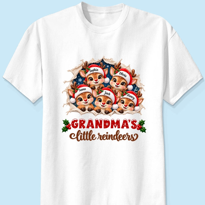 Grandma's Little Reindeers - Personalized Sweatshirt - Heartfelt Christmas Gift for Grandma