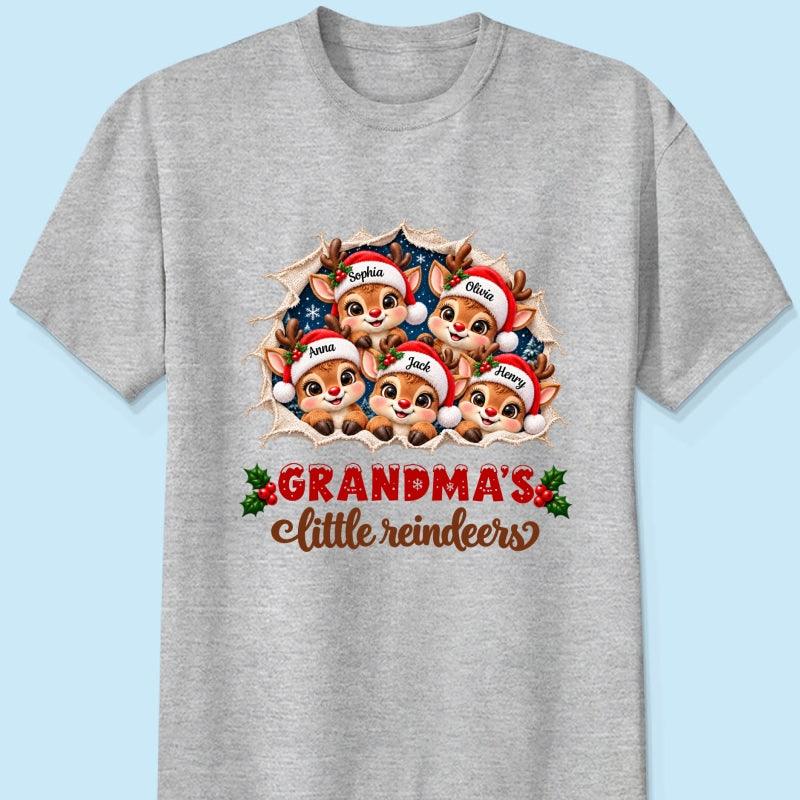 Grandma's Little Reindeers - Personalized Sweatshirt - Heartfelt Christmas Gift for Grandma