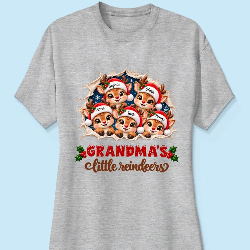 Grandma's Little Reindeers - Personalized Sweatshirt - Heartfelt Christmas Gift for Grandma