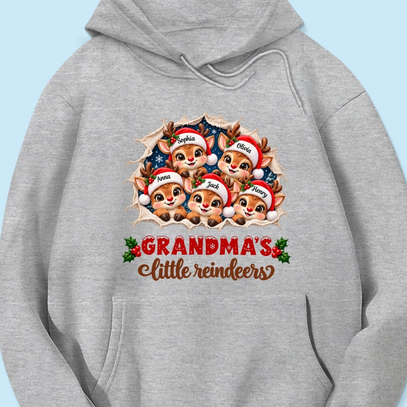 Grandma's Little Reindeers - Personalized Sweatshirt - Heartfelt Christmas Gift for Grandma
