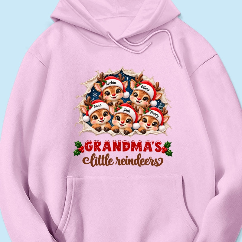 Grandma's Little Reindeers - Personalized Sweatshirt - Heartfelt Christmas Gift for Grandma