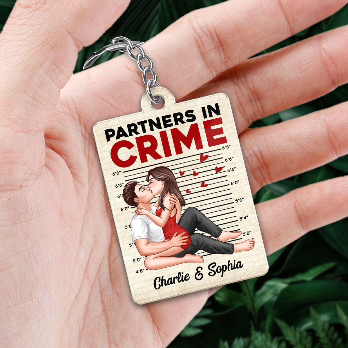 Partners In Crime Sexy Kissing Couple Personalized Acrylic Keychain