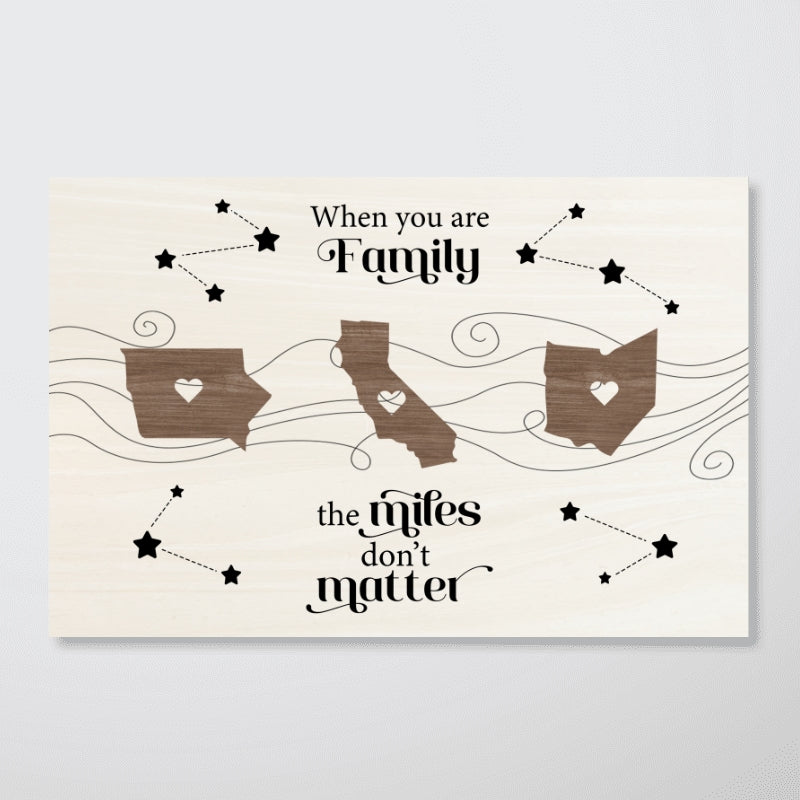 Long Distance Family Friends Siblings Sisters Besties Personalized Poster, Togetherness Christmas Gift