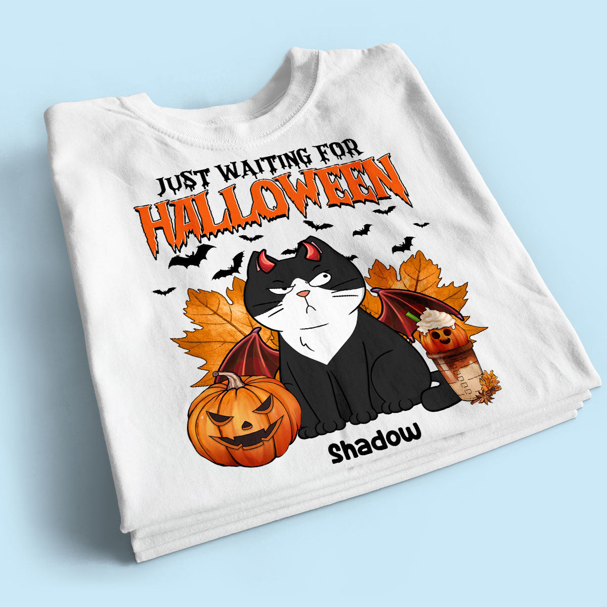 Funny Naughty Cats Just Waiting For Halloween Personalized Shirt