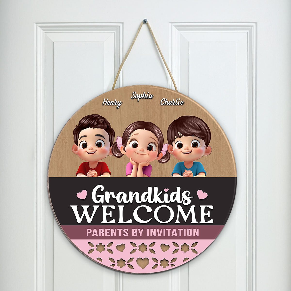 Grandkids Welcome Parents by Invitation Personalized Fall Decor for Grandparents House
