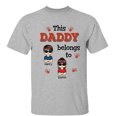 This Daddy Grandpa Belongs To Crossed Arm Kids Personalized Shirt