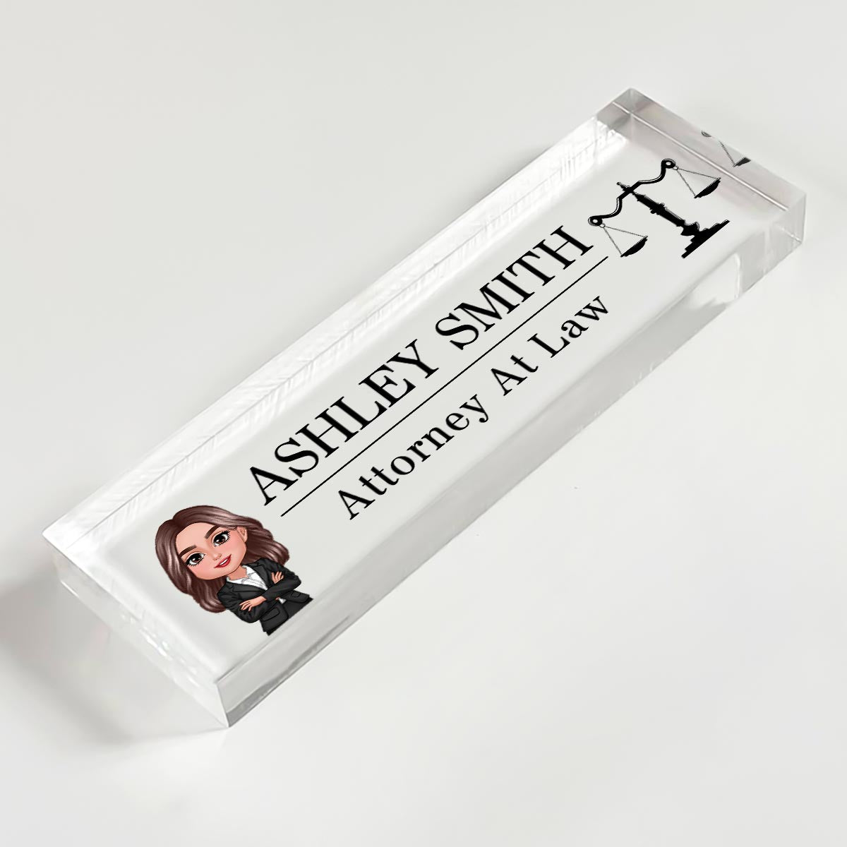 Lawyer Attorney Personalized Acrylic Desk Name Plate, Office Decor, Appreciation Gift, Graduation Gift