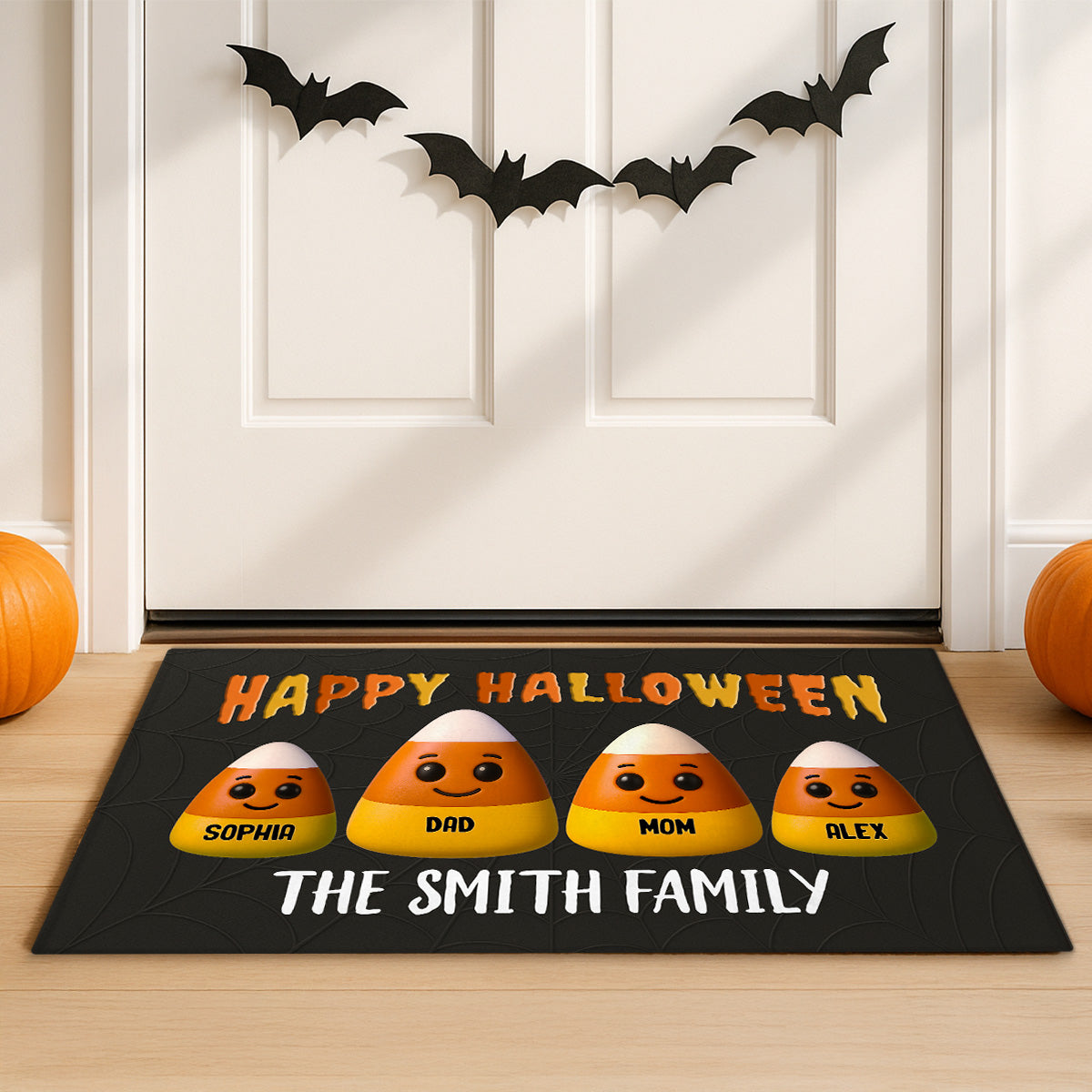 3D Effect Halloween Cute Funny Candy Family Personalized Doormat