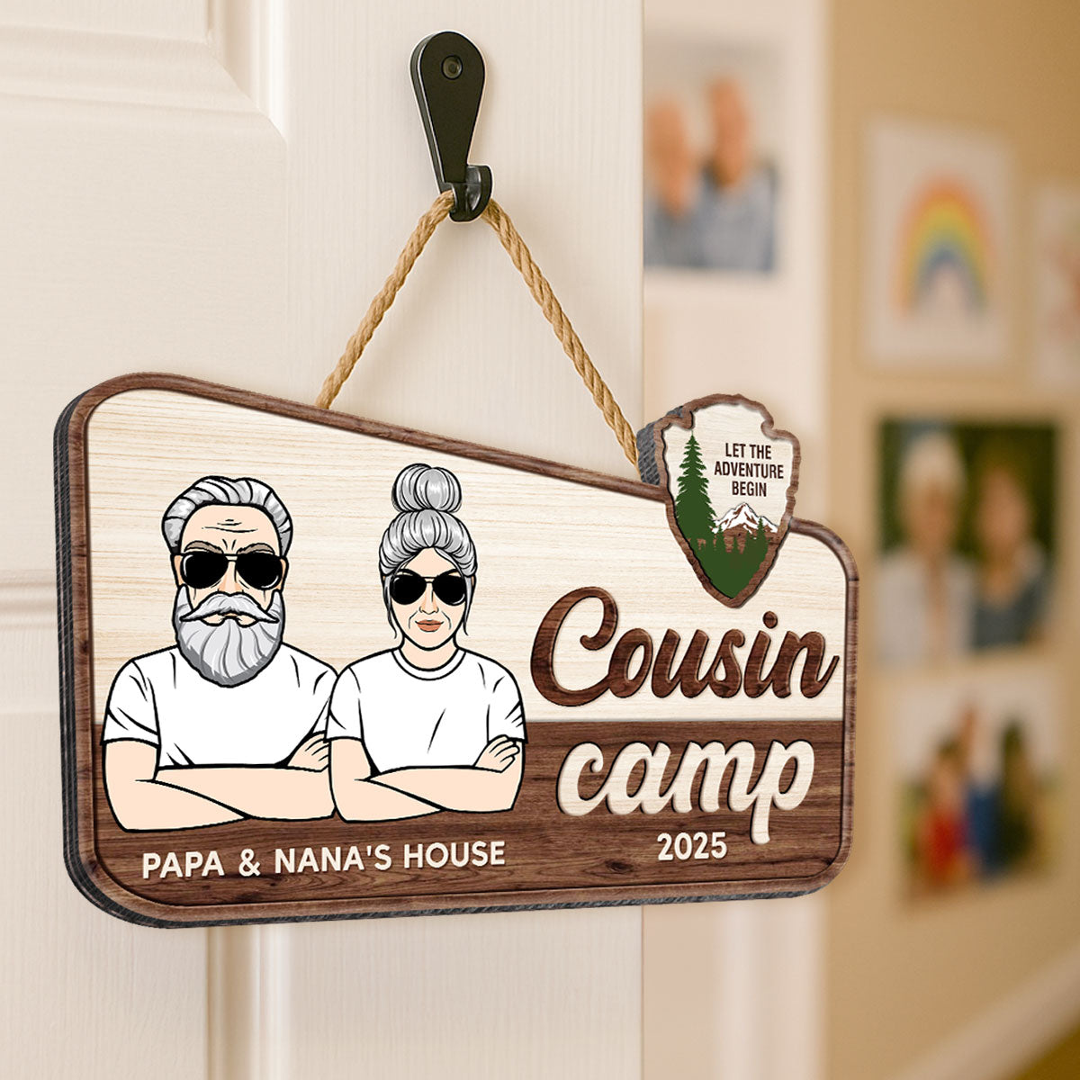 Welcome To Cousin Camp Grandparents' House Personalized Door Sign