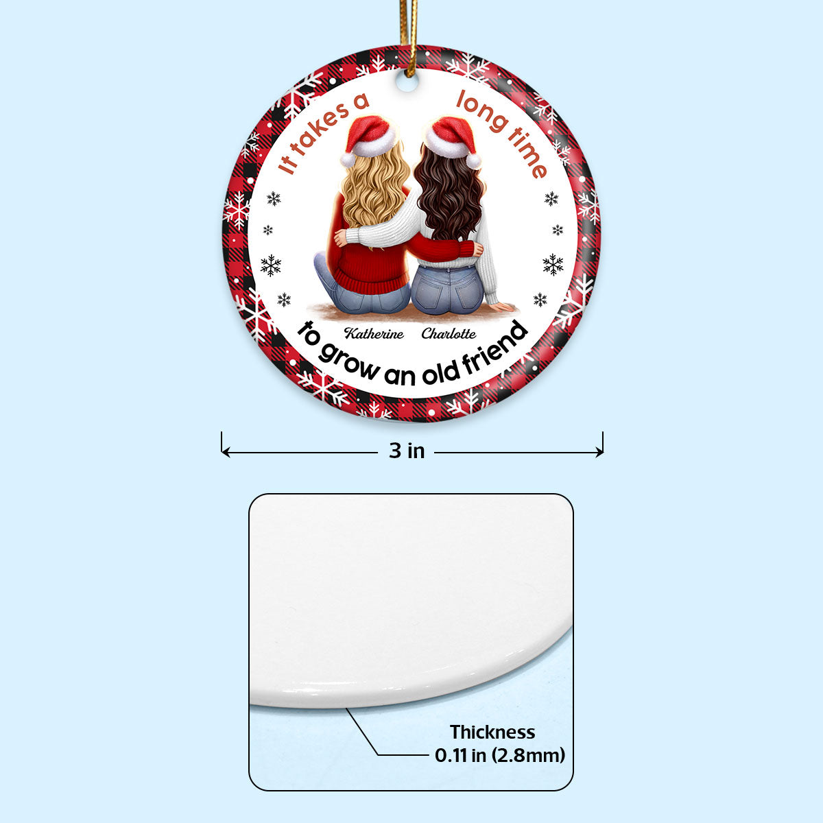 Personalized Best Friends Christmas Ornament – Cherishing Endless Laughter and Memories