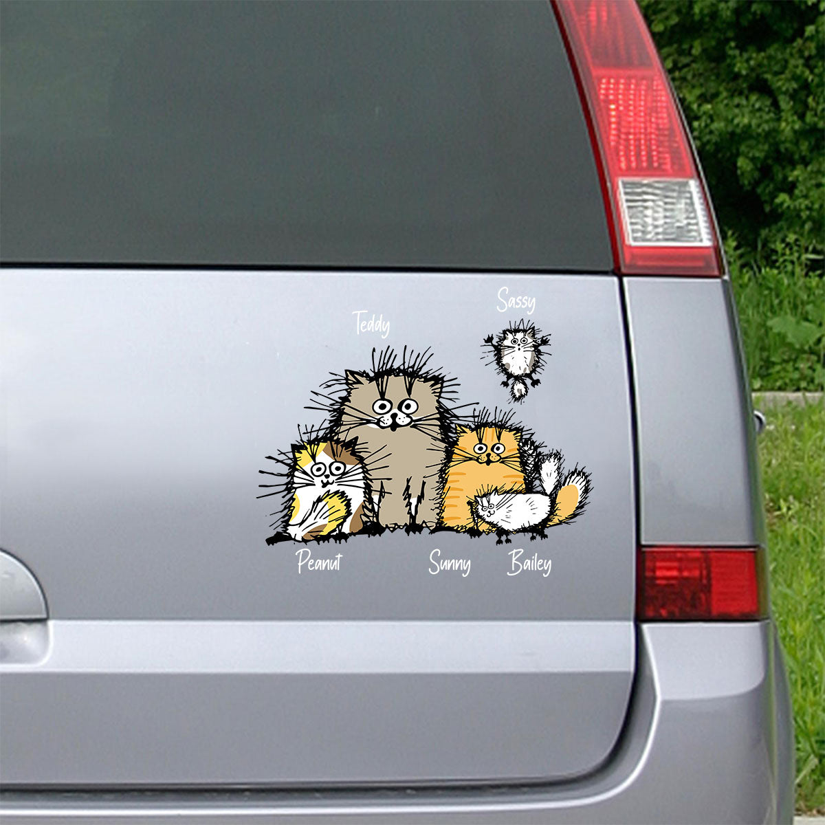 Cute Funny Cats Personalized Decal, Gift For Cat Lovers