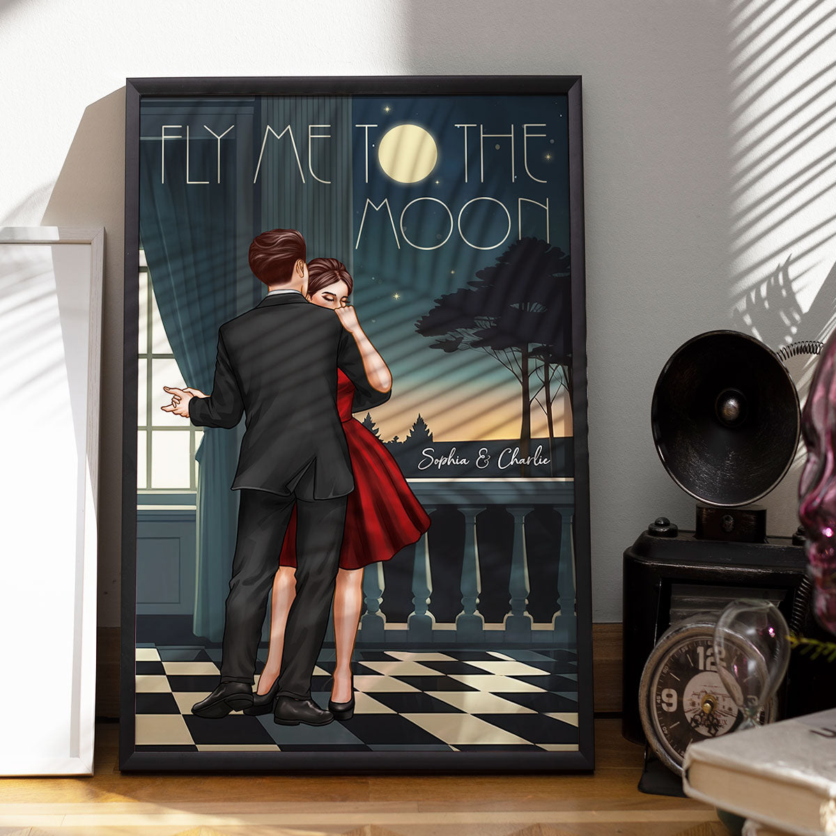 Couple Dancing In Moonlight Couple Anniversary Gift  Gift Personalized Poster
