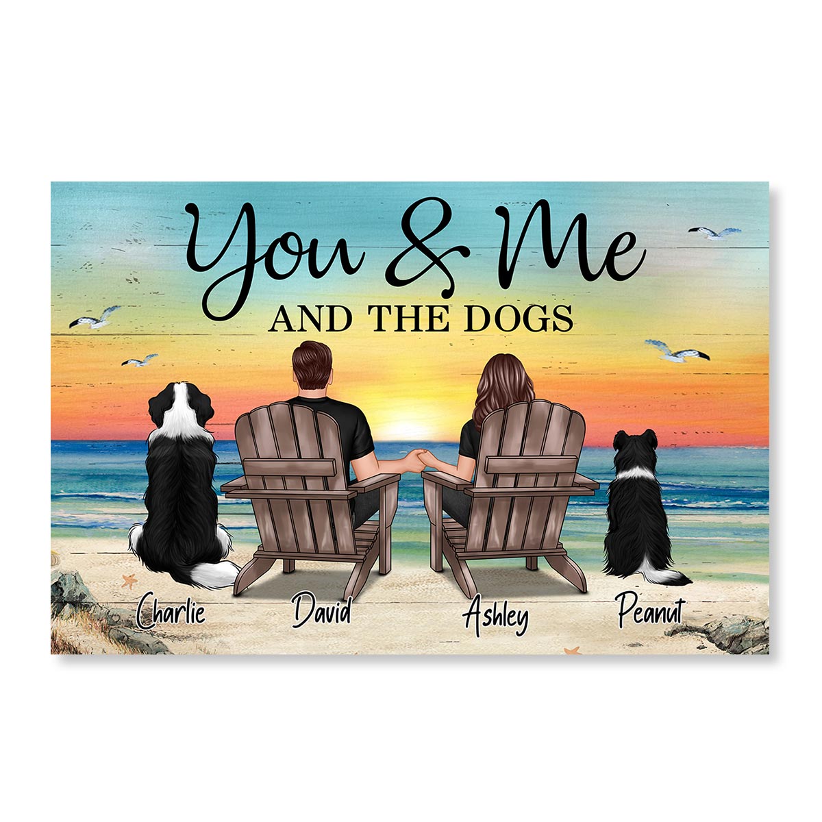 You Me And The Dogs Cats Personalized Poster, Heartfelt Anniversary Gift For Dog Lovers, Gift For Cat Lovers