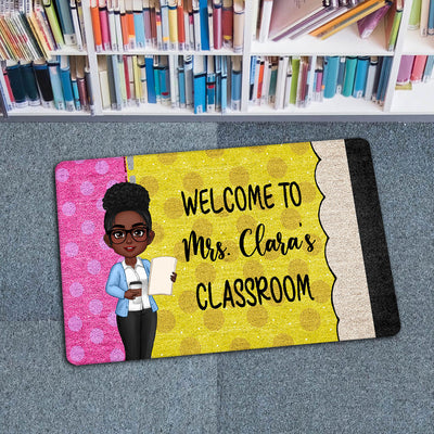 Teacher Pencil Welcome To Classroom Personalized Doormat| Back To School Gift For Teacher