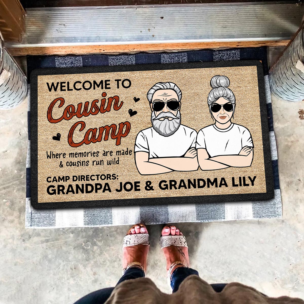 Welcome To Cousin Camp Grandparents House Personalized Doormat