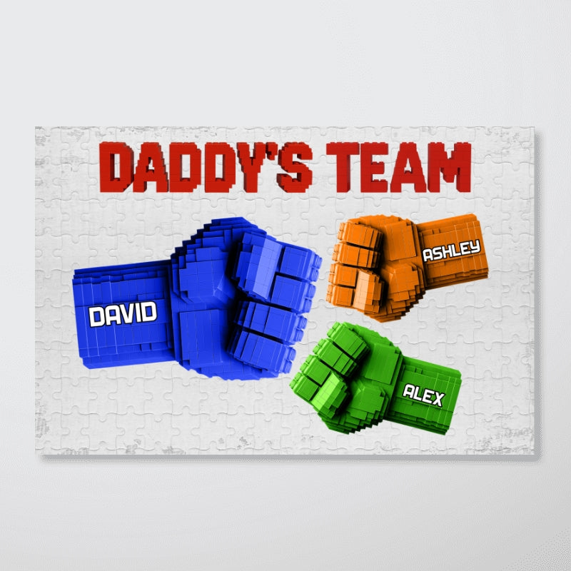 3D Effect Fist Bump Block Daddy Team Personalized Poster