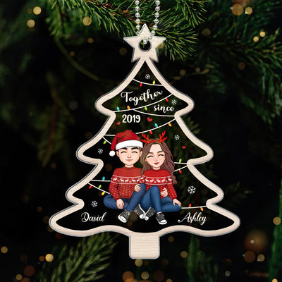 Couple Together Since Christmas Tree Shaped Personalized Acrylic Ornament