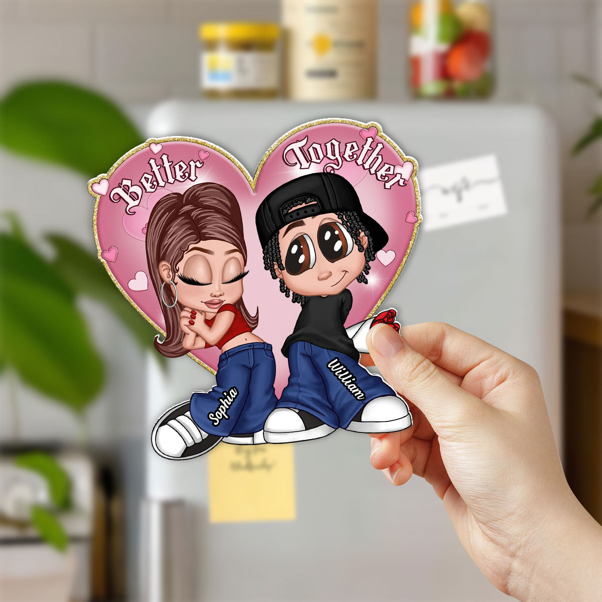 Be Mine Y2K Chicano Style Couple  Gift For Her For Him Personalized Acrylic Fridge Magnet