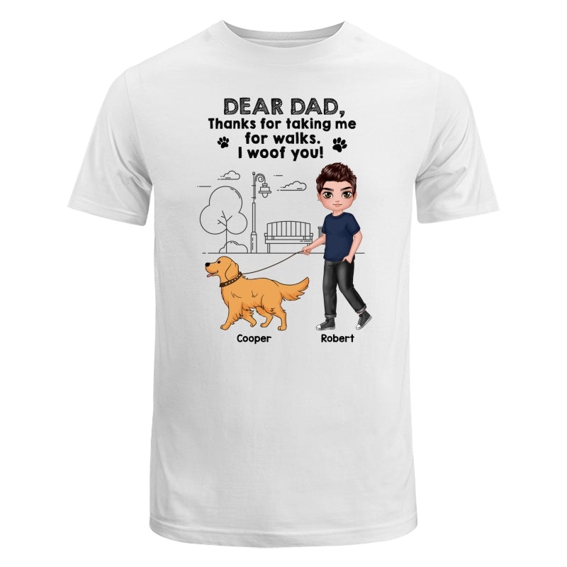 Dear Dog Dad Dog Mom Thanks For Taking Me For Walks Personalized Shirt