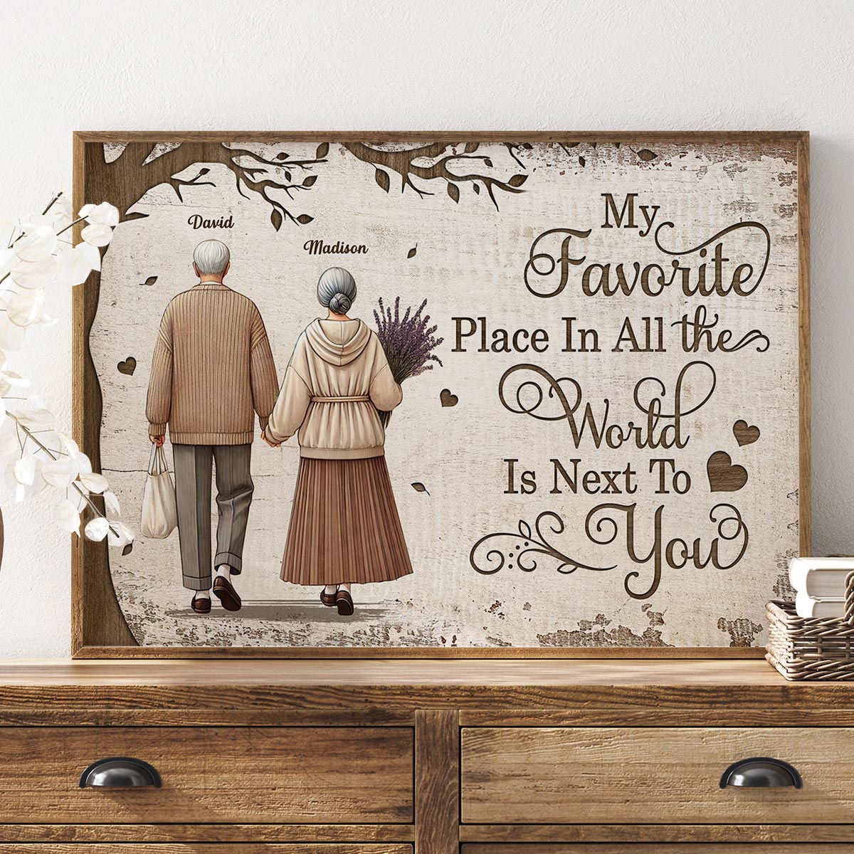 Favorite Place In The World Old Couple Personalized Poster, Gift For Him, For Her