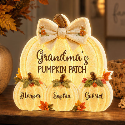 Grandma's Pumpkin Patch Glowing 2D Flat Printed - Personalized Light Box - Fall Season Decor For Grandma