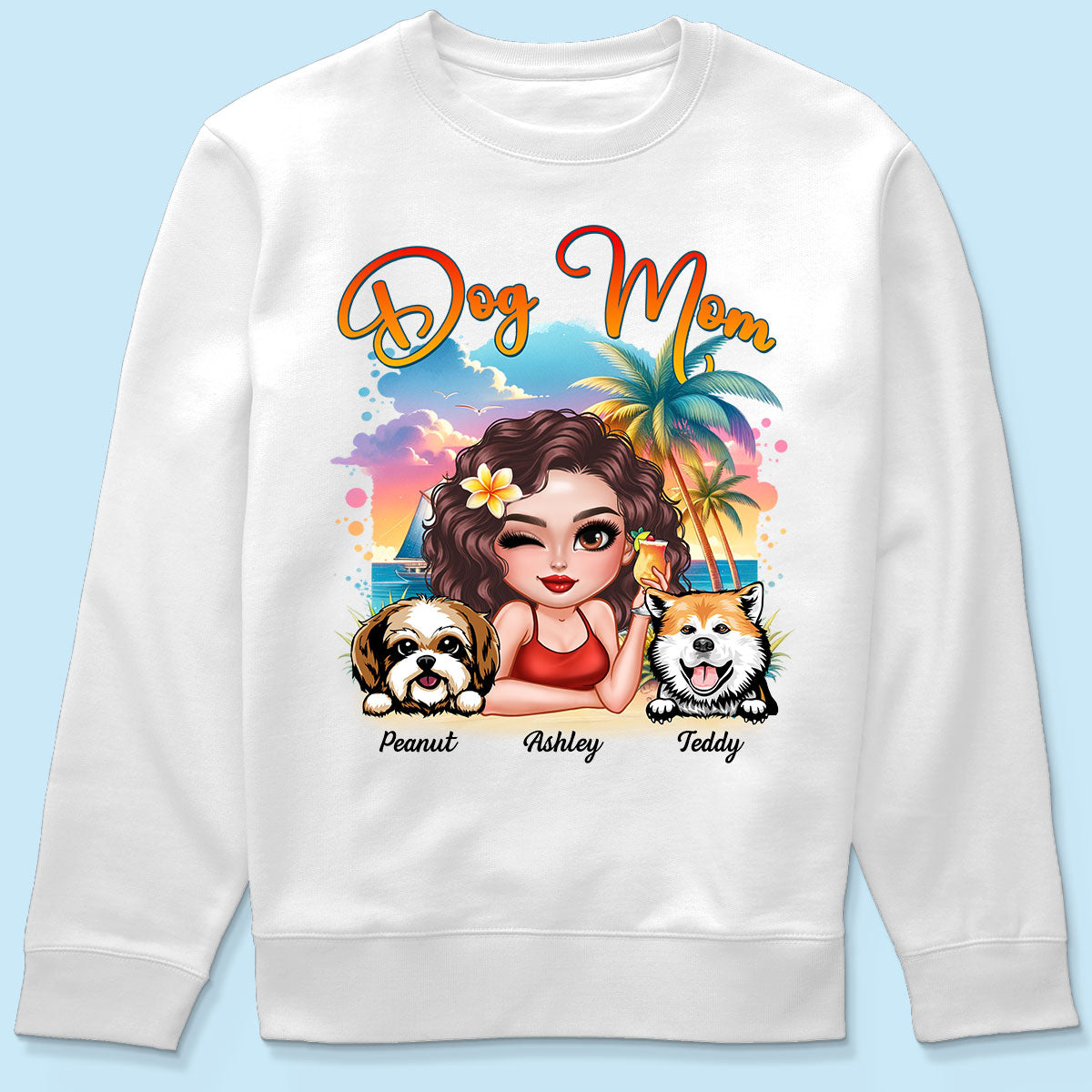 Summer Vibe Dog Mom Personalized Shirt
