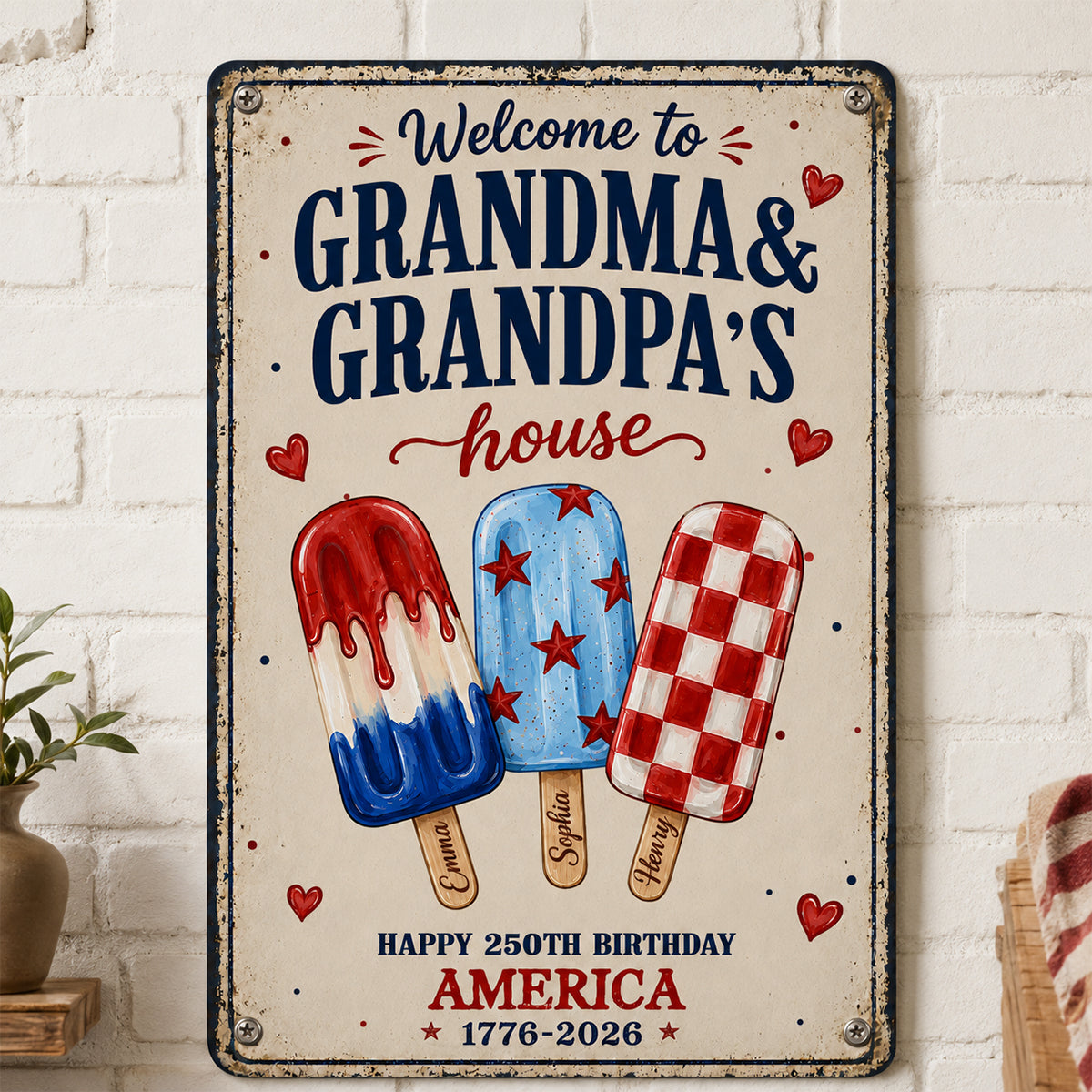 Welcome to Grandma Grandpa's House, 250th Anniversary - Personalized M ...