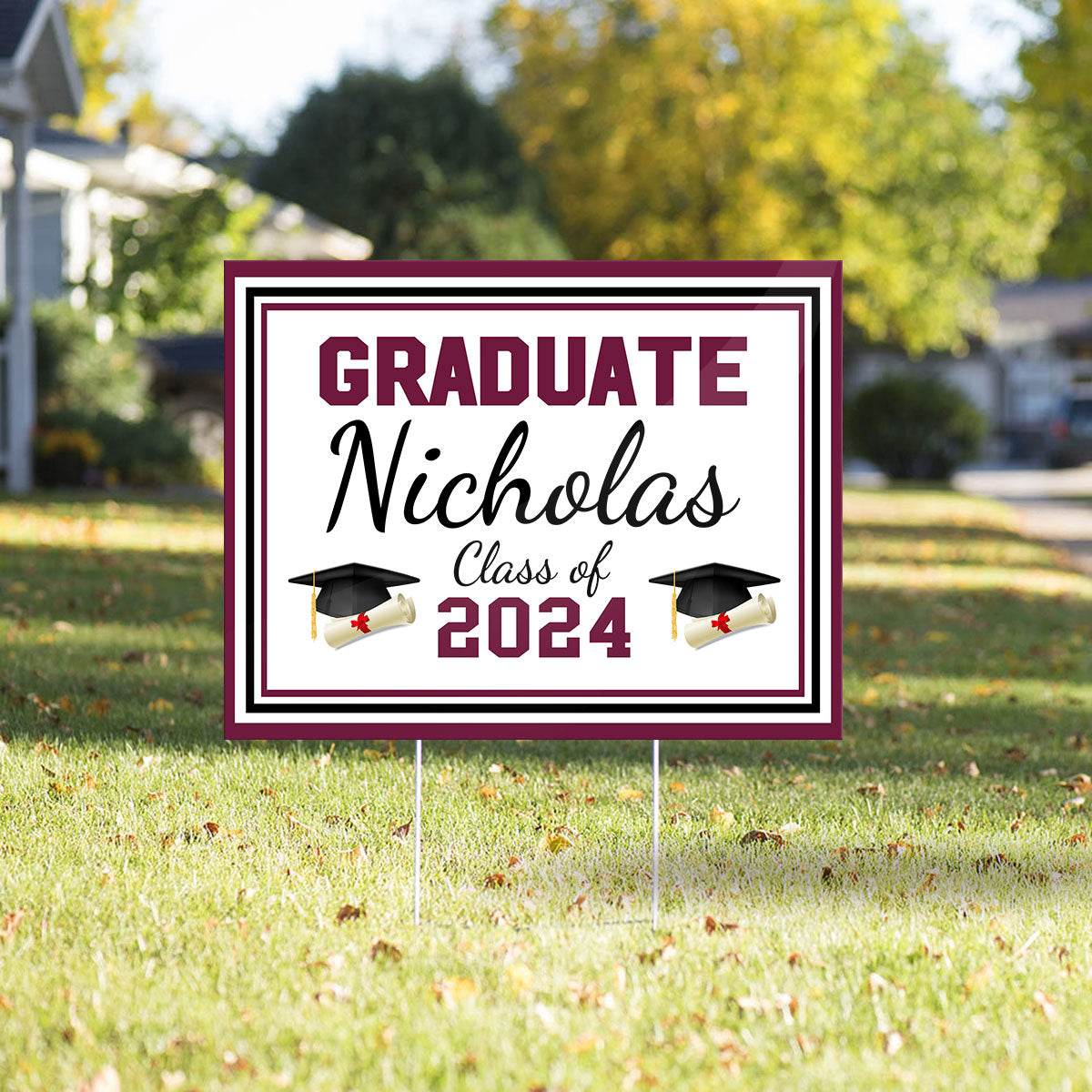 Graduation Family Yard Decor Graduate Name Personalized Yard Sign