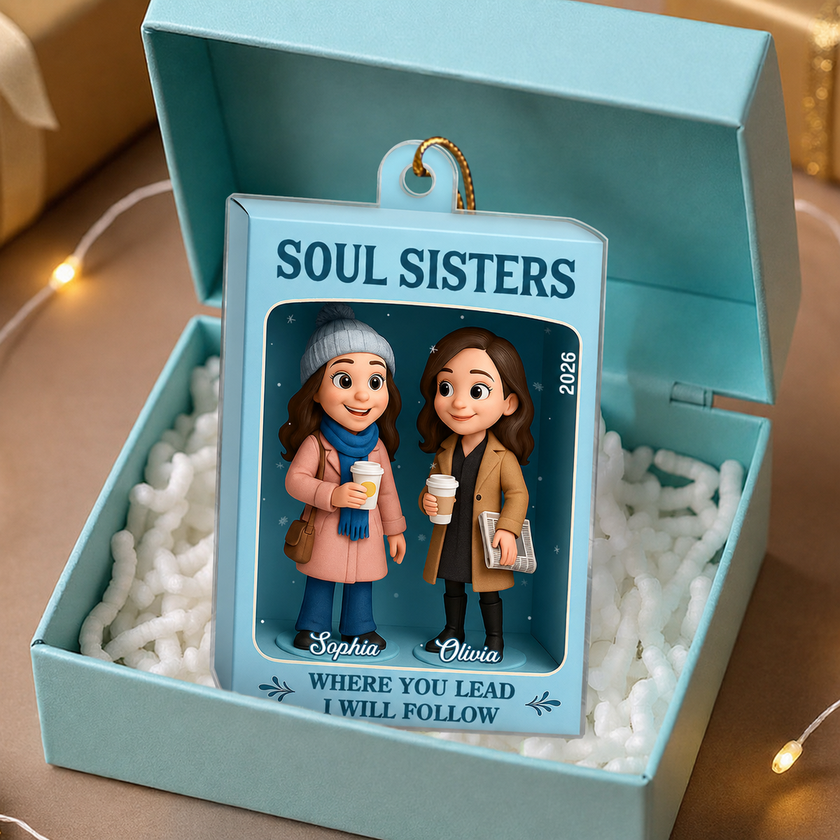 Besties Where You Lead I Will Follow Toy Box Style - Personalized Acrylic Ornament - Christmas Gift For Best Friends
