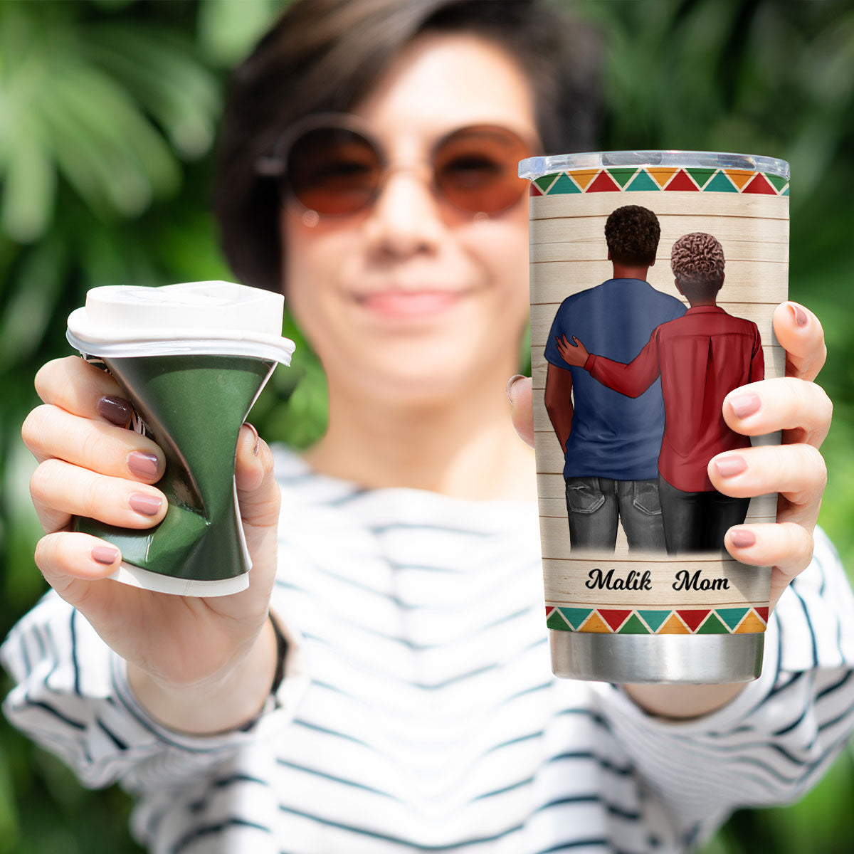 To My Son From Mom Dad Happy Father's Day Black Pride Personalized Tumbler