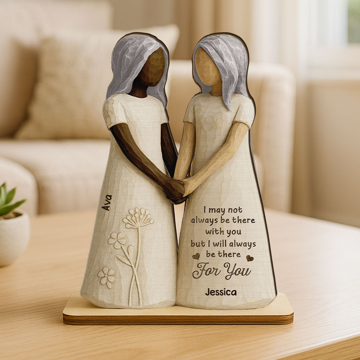 You Are The Sister I Got To Choose 3D Effect Personalized Standing Flat Wooden Plaque, Birthday Gift Friendship Gift for Besties, Lifelong Friends