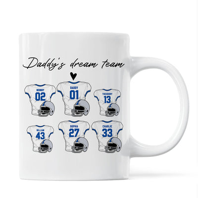 Daddy‘s Dream Team American Football Personalized Mug
