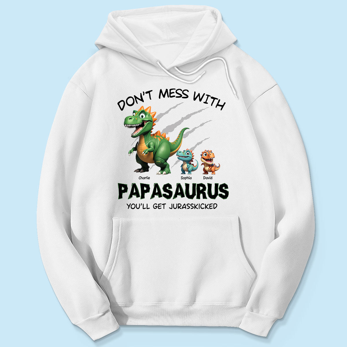 Don't Mess With Papasaurus 3D Effect Dinosaurs Personalized Shirt, Father's Day Gift For Grandpa, Dad