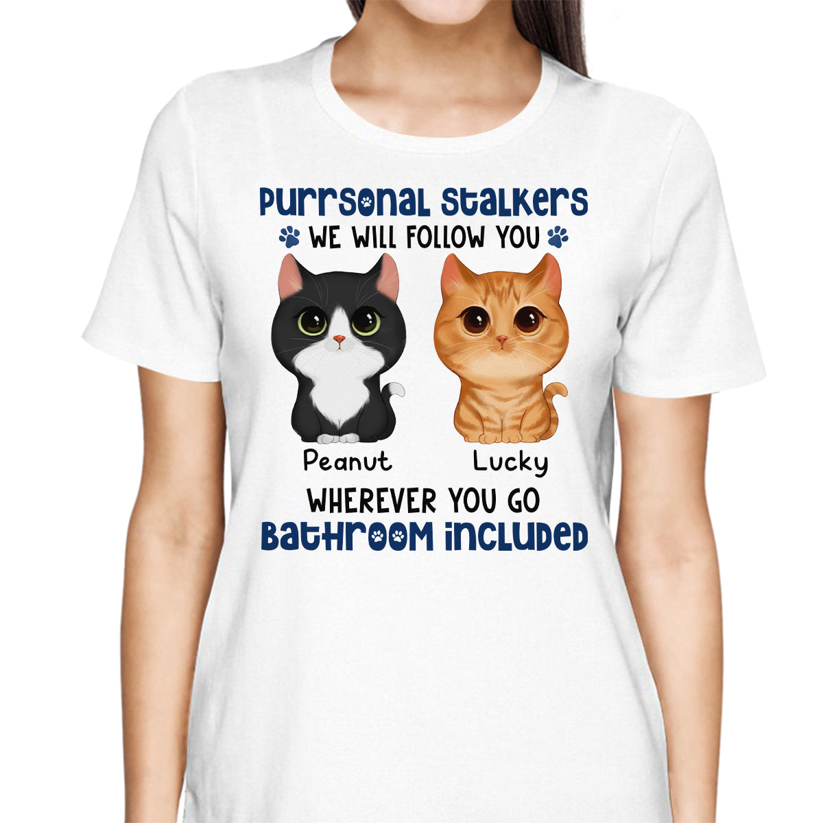 Watercolor Cute Cats Purrsonal Stalkers Personalized Shirt