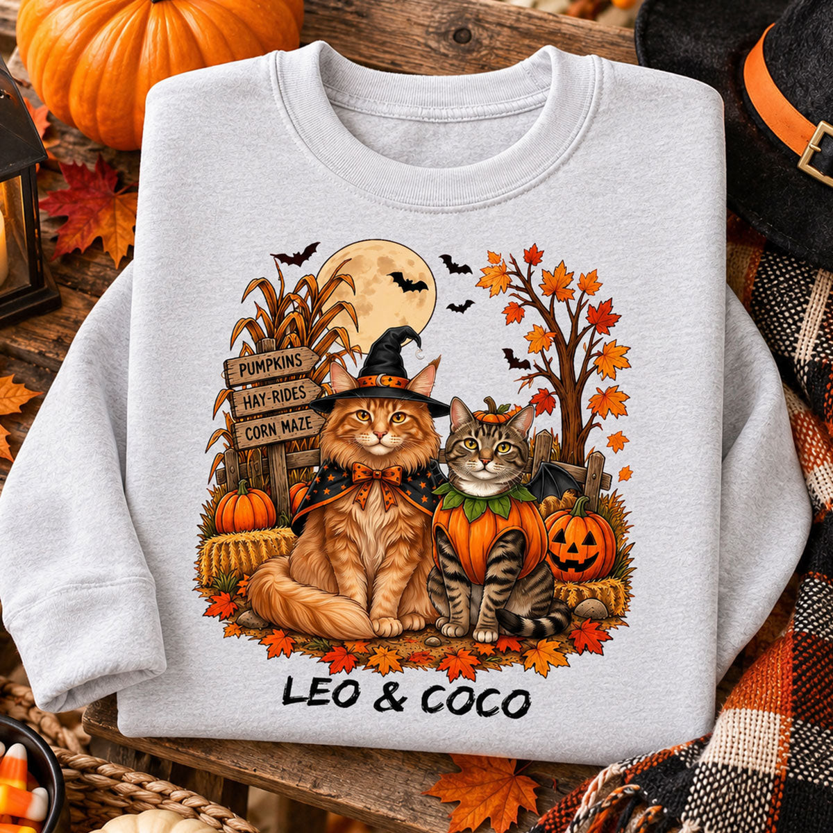 Halloween Dog Cat Upload Photo - Personalized Shirt - Halloween Gift For Dog Lovers, Cat Lovers