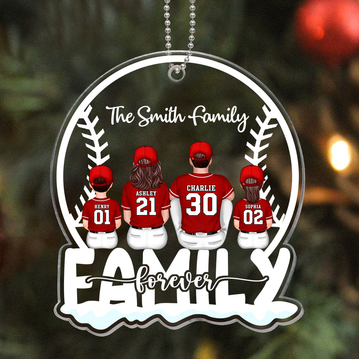 Baseball Family Team Personalized Christmas Acrylic Ornament