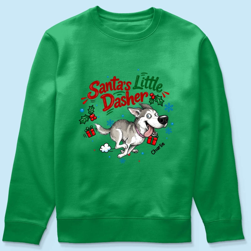 Merry Zoomies Quirky Dog Portrait From Your Custom Pet Photo - Personalized Shirt - Funny Christmas Gift For Dog Lover