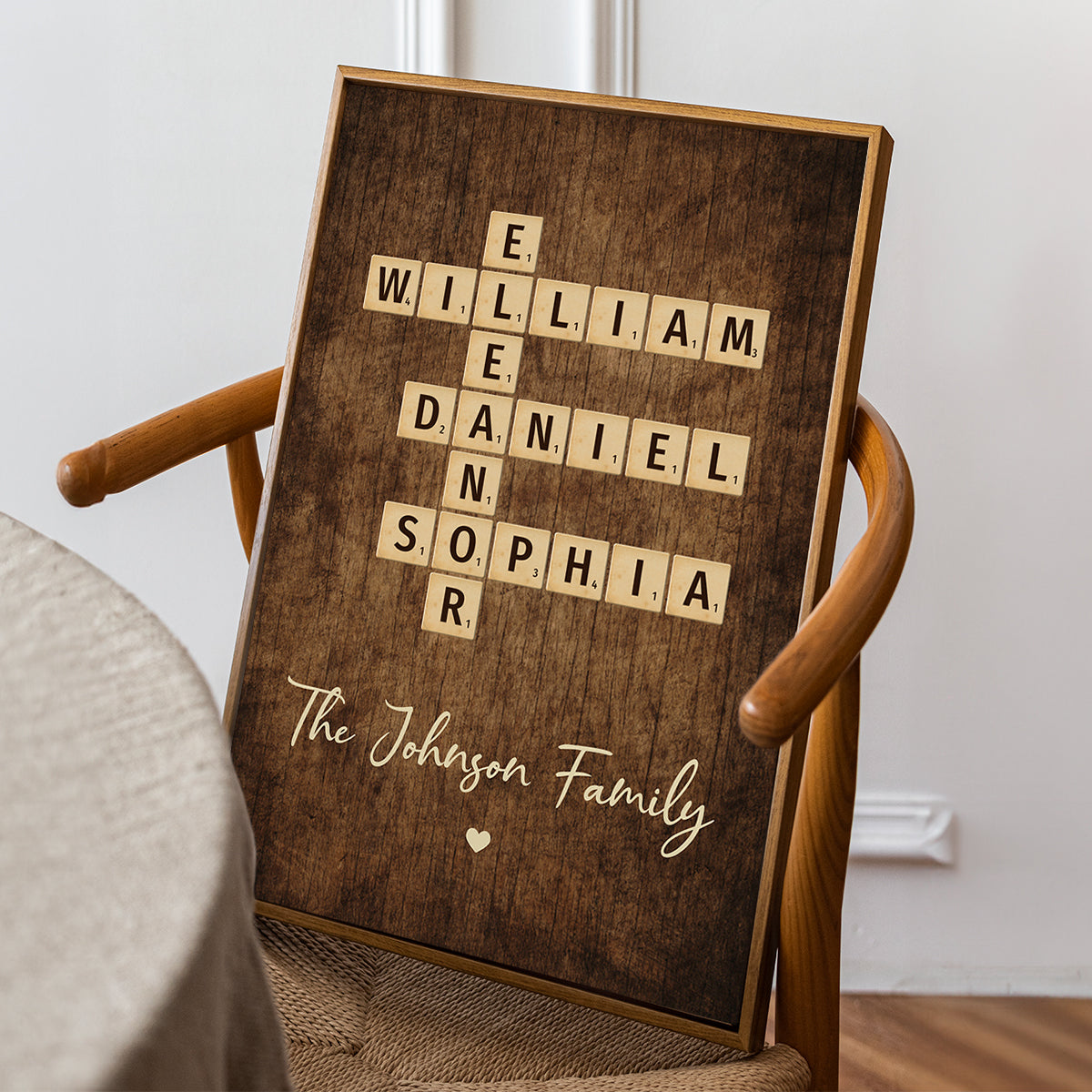 Family Crossword Art - Created In A Moment, Treasured Forever Personalized Poster