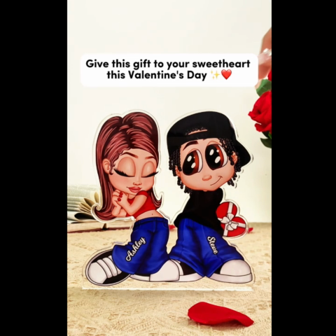 Y2K Couple Frame Gift For Him, Gift For Her Home Decor Personalized Acrylic Block Plaque