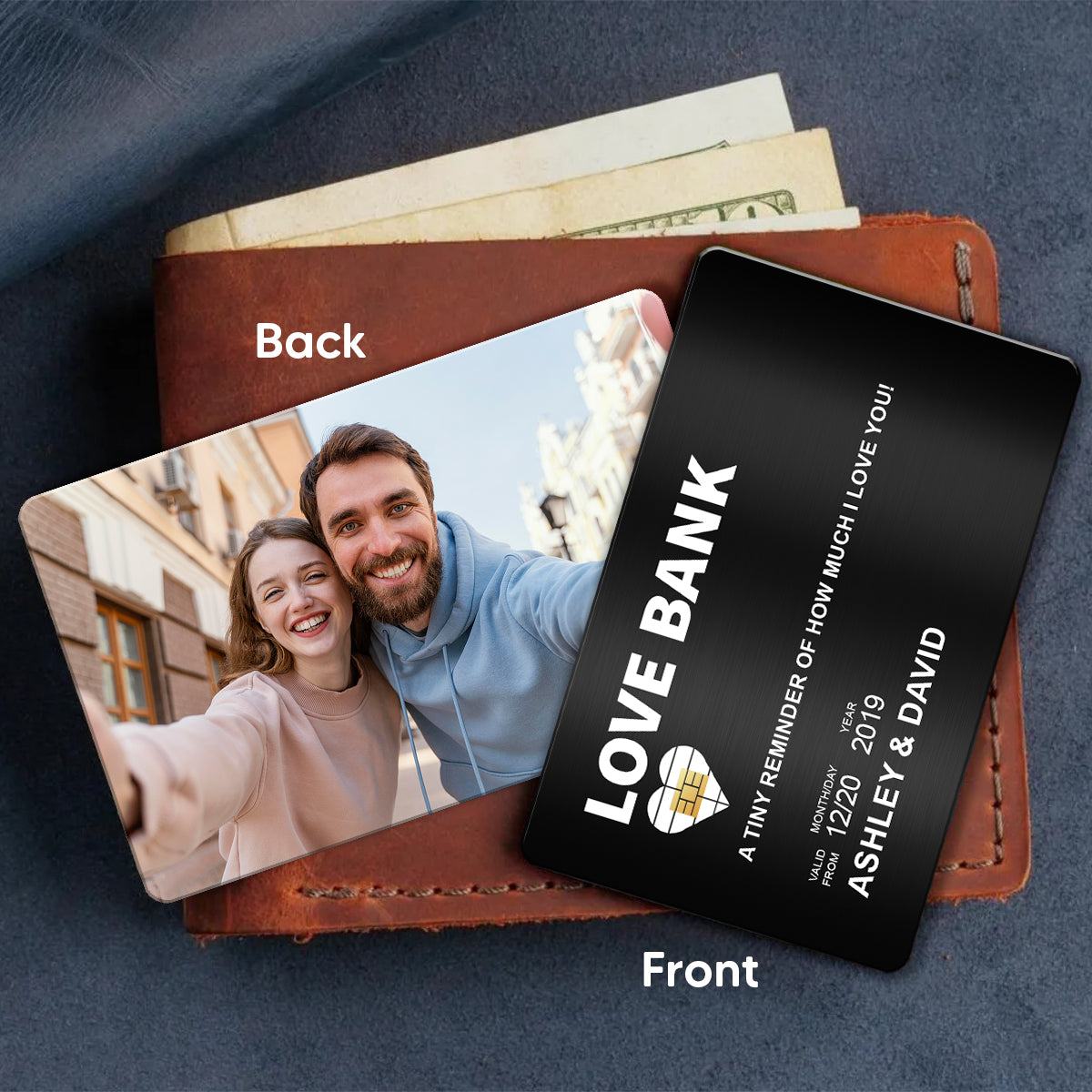 Bank Love A Reminder Of How Much I Love You Couple Photo Personalized Metal Wallet Card