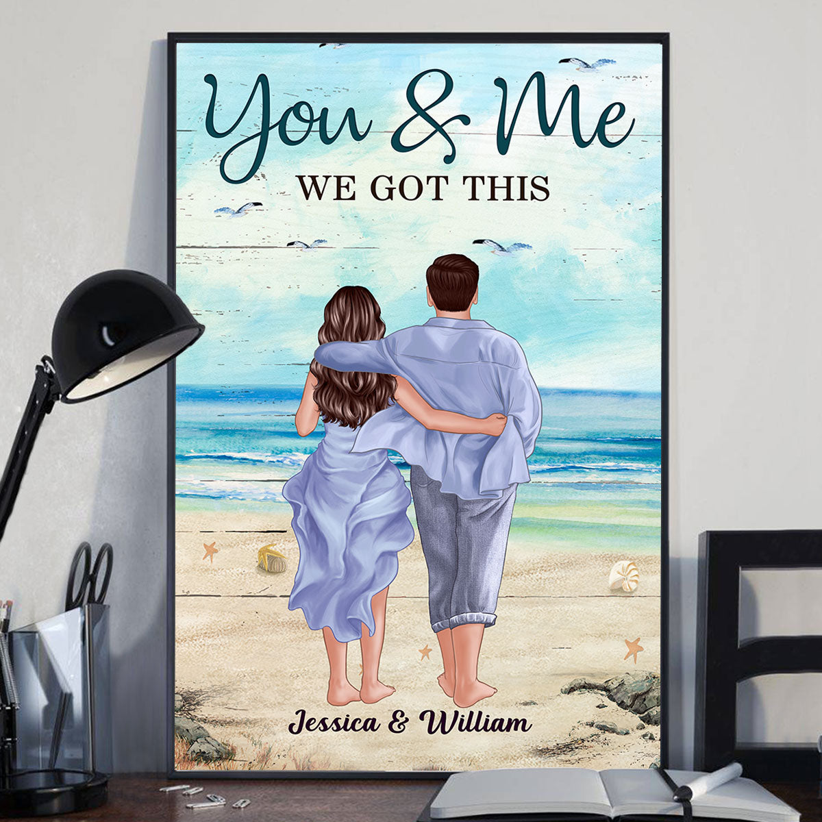 Back View Couple Walking On The Beach You & Me We Got This Personalized Vertical Poster