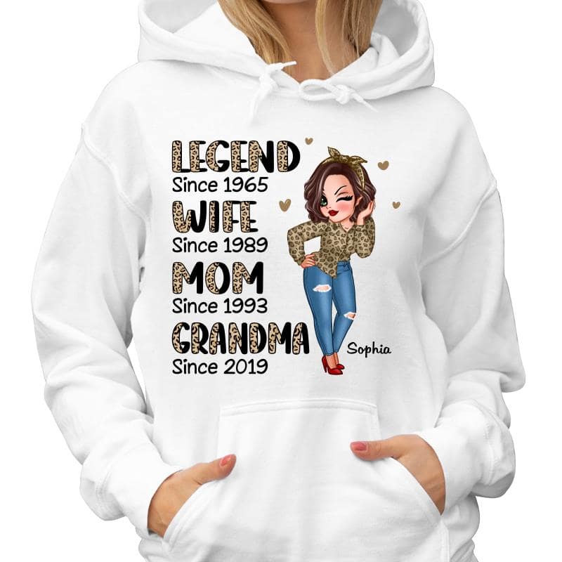 Half Leopard Sassy Legend Wife Mom Grandma Personalized Shirt