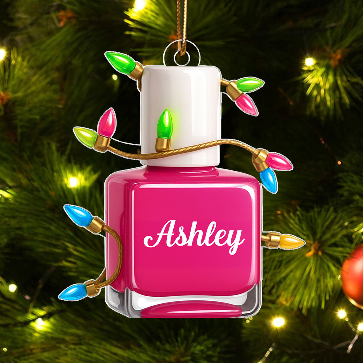 Custom Nail Polish Beauty Artist - Personalized Acrylic Ornament