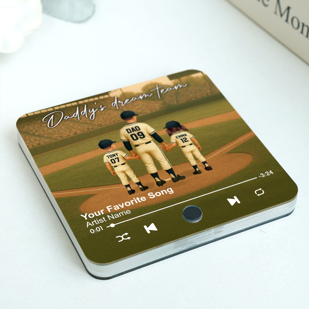 We Caught The Best Dad Man & Kids Standing Personalized Music Fridge Magnet