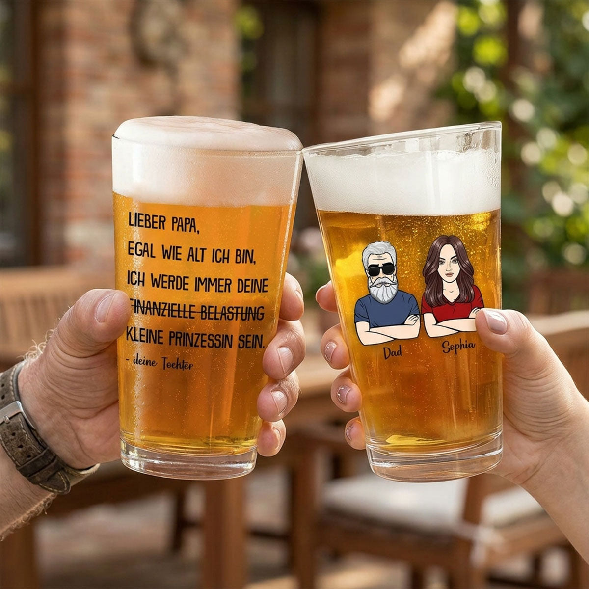 Immer deine finanzielle Belastung - Personalisiertes Bierglas - Lustiges Vatertag Geschenk für Papa von Tochter