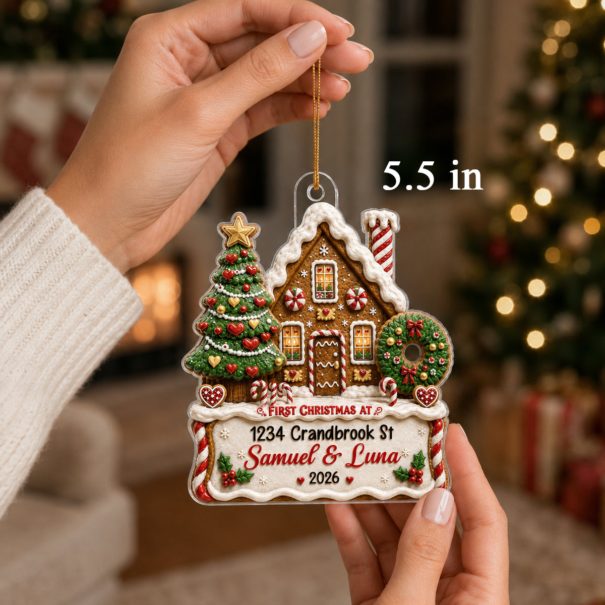 First Christmas In New Home - Personalized Acrylic Ornament - First Christmas Keepsake