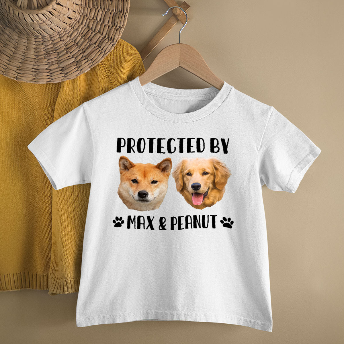 Upload Photo Protected By Pets Personalized Baby Onesie Baby Shirt