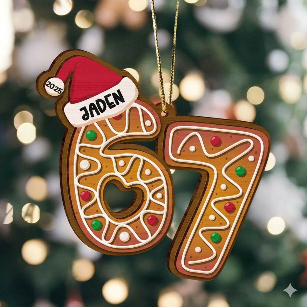 Custom Six Seven - Personalized Acrylic Ornament - Teen Slang Funny Tree Decor, Funny Teen Grandkid Gift