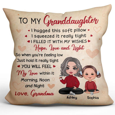 To My Granddaughter Grandson Gift From Grandma Personalized Pillow